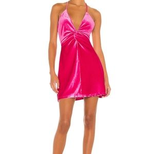Velvet Hot Pink Dress